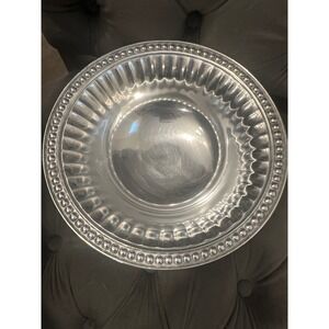 Wilton Armetale Queen Anne Pewter Serving Bowl Fluted Scalloped Beaded Rim RWP